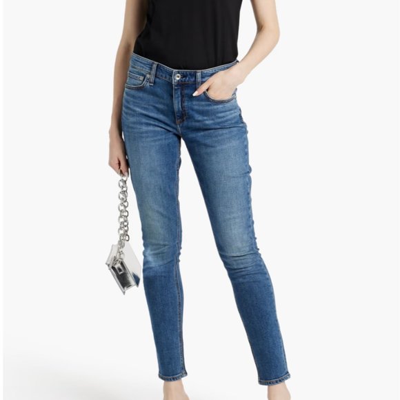 Rag & Bone Cate Mid-Rise Stretch Ankle Jean in Cuff 28 - Picture 2 of 6